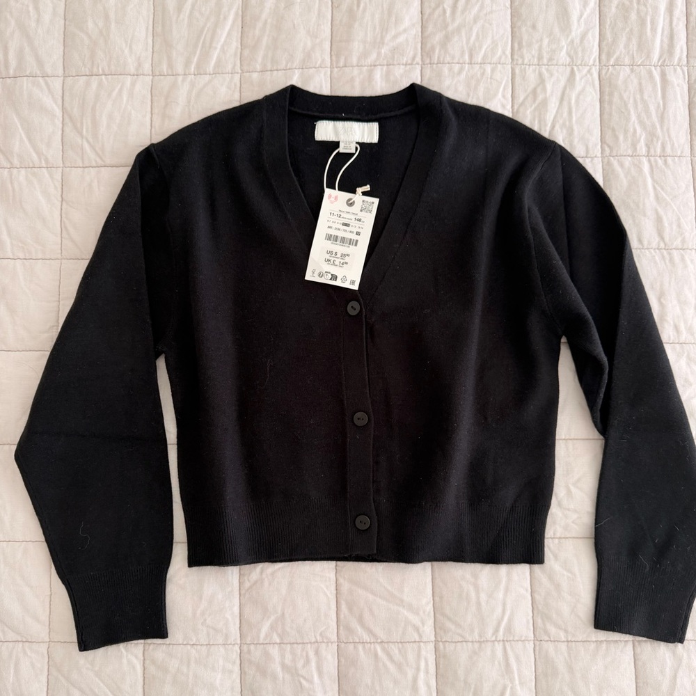 Zara - Size 11-12 - Soft Black Cardigan - New with Tags